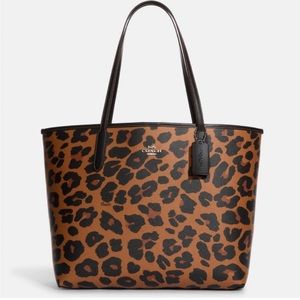 COACH City Tote- Leopard Print